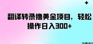 翻译转录撸美金项目，轻松操作日入300+【揭秘】-新手副业项目