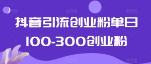 抖音引流创业粉单日100-300创业粉【揭秘】-新手副业项目