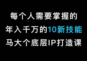 马大个的IP底层逻辑课，​每个人需要掌握的年入千万的10新技能，约会底层IP打造方法！-新手副业项目