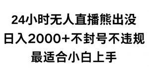 快手24小时无人直播熊出没，不封直播间，不违规，日入2000+，最适合小白上手，保姆式教学【揭秘】-新手副业项目