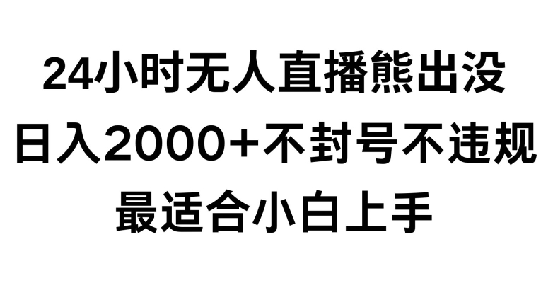 快手24小时无人直播熊出没，不封直播间，不违规，日入2000+，最适合小白上手，保姆式教学【揭秘】-新手副业项目