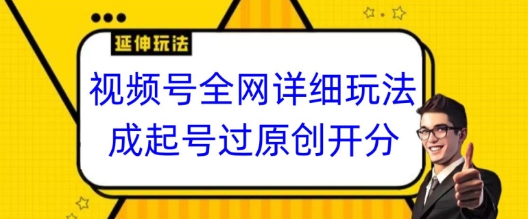 视频号全网最详细玩法，起号过原创开分成，单号日入300+【揭秘】-新手副业项目