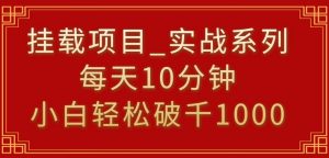 挂载项目，小白轻松破1000，每天10分钟，实战系列保姆级教程【揭秘】-新手副业项目