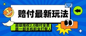 超级维权2.0全新玩法，2024赔付全思路职业打假一部手机搞定【仅揭秘】-新手副业项目
