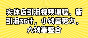 实体店引流视频课程，新引流36计，小钱靠努力，大钱靠整合-新手副业项目