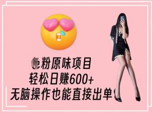 男粉原味项目，轻松日赚800+，无脑操作也能直接出单【揭秘】-新手副业项目
