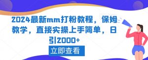 2024最新mm打粉教程，保姆教学，直接实操上手简单，日引2000+【揭秘】-新手副业项目