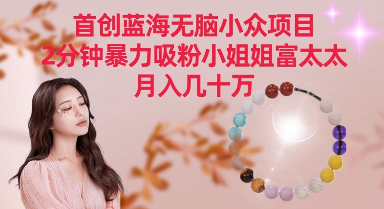 首创蓝海无脑小众项目，2分钟暴力吸粉小姐姐富太太，月入几十万【揭秘】-新手副业项目