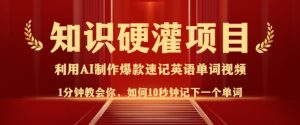 知识硬灌，10秒钟让你记住一个单词，3分钟一个视频，日入多张不是梦-新手副业项目