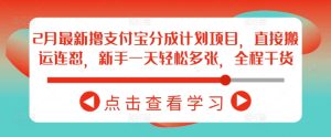 2月最新撸支付宝分成计划项目,直接搬运连怼,新手一天轻松多张,全程干货-新手副业项目