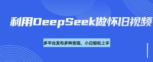 利用DeepSeek做怀旧视频，流量号多渠道变现能力强-新手副业项目