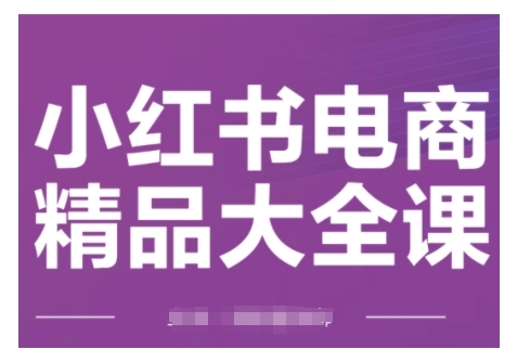 小红书电商精品大全课，快速掌握小红书运营技巧，实现精准引流与爆单目标，轻松玩转小红书电商(更新2月)-新手副业项目