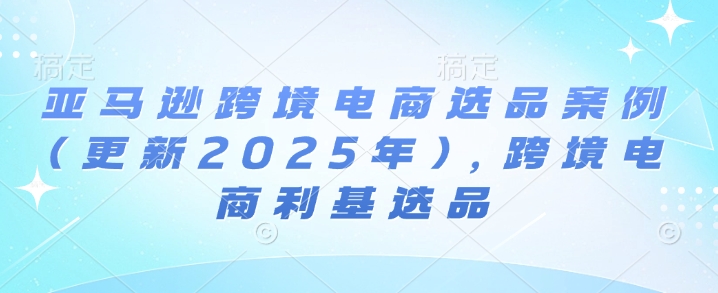 亚马逊跨境电商选品案例(更新2025年3月)，跨境电商利基选品-新手副业项目