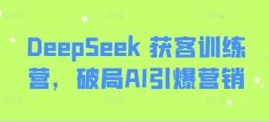 DeepSeek 获客训练营,破局AI引爆营销-新手副业项目