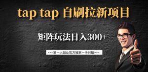 taptap拉新自刷项目，一个新用户14元，矩阵玩法日入300+-新手副业项目