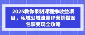 2025教你录制课程挣收益项目，私域公域流量IP营销做图包装变现全攻略-新手副业项目