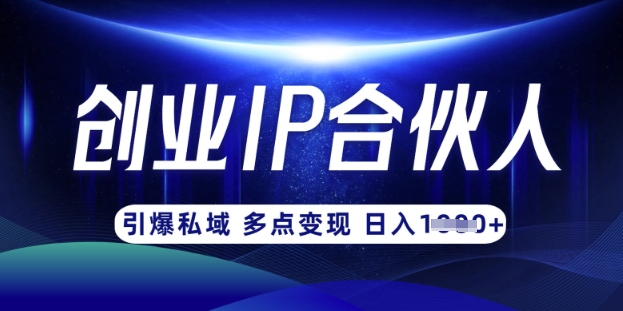 云帆·创业ip合伙人打造3.0，从0到1教你做网创，实现月入过W-新手副业项目