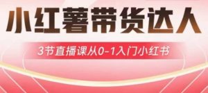 小红薯达人带货启航计划，3节直播课从0-1入门小红书-新手副业项目