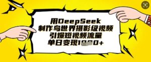 用DeepSeek制作鸟世界摄影级视频,引爆短视频流量,单日变现1k-新手副业项目