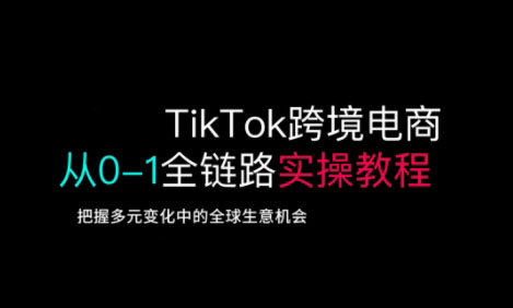 TikTok跨境电商从0-1全链路全方位实操教程，把握多元变化中的全球生意机会-新手副业项目