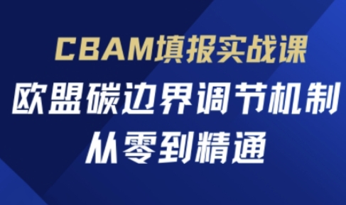 CBAM填报实战课，欧盟碳边界调节机制，从零到精通-新手副业项目