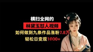 横扫全网的林黛玉怼人视频，如何做到九条作品涨粉7.8万，轻松日变现1k-新手副业项目