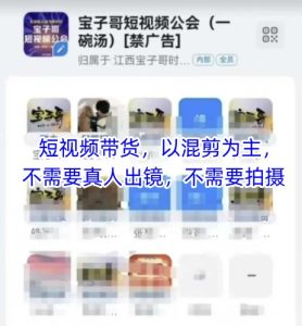 宝子哥头部团队短视频带货，以混剪为主，不需要真人出镜，不需要拍摄-新手副业项目