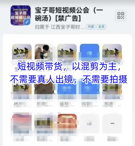 宝子哥头部团队短视频带货，以混剪为主，不需要真人出镜，不需要拍摄-新手副业项目
