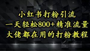 小红书打粉引流，一天轻松500+精准流量，大佬都在用的打粉教程-新手副业项目