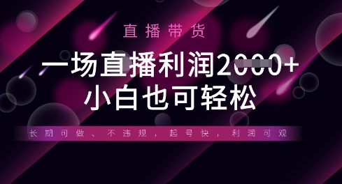 半无人直播带货，一场利润数张，适合所有平台玩法，小白也可轻松-新手副业项目