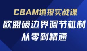 CBAM填报实战课，欧盟碳边界调节机制，从零到精通-新手副业项目