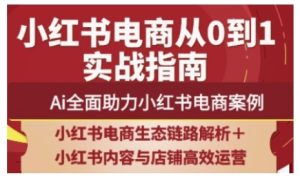 2025小红书电商全链路运营，Ai全面助力小红书电商案例-新手副业项目