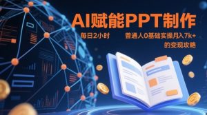 AI赋能PPT制作,每日2小时,普通人0基础实操月入7k+ 的变现攻略-新手副业项目