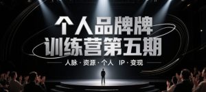 个人品牌训练营第五期，人脉·资源·个人IP·变现-新手副业项目