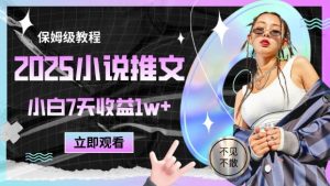 2025小说推文最新玩法，推文保姆级教程，小白7天收益1w+-新手副业项目