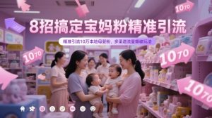 8招搞定宝妈粉精准引流，精准引流10万本地母婴粉，多渠道流量爆破玩法-新手副业项目