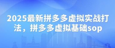 2025最新拼多多虚拟实战打法，拼多多虚拟基础sop-新手副业项目