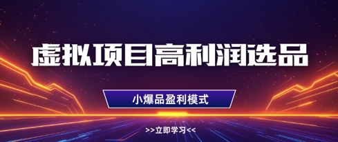 虚拟项目高利润选品方法，做好单店利润1W+，可多店倍增利润-新手副业项目