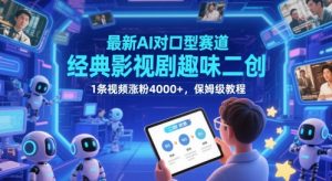 最新AI对口型赛道，经典影视剧趣味二创，1条视频涨粉4000+，保姆级教程-新手副业项目