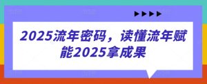 2025流年密码，读懂流年赋能2025拿成果-新手副业项目