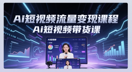 Ai短视频流量变现课程，Ai短视频带货课-新手副业项目