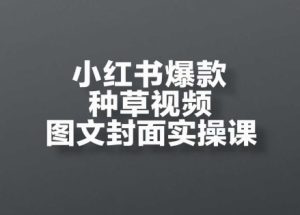 小红书爆款种草视频图文封面实操课,开店、选品、引流、变现全流程-新手副业项目