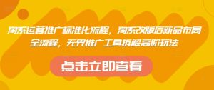 淘系运营推广标准化流程，​淘系改版后新品布局全流程，无界推广工具拆解高阶玩法-新手副业项目