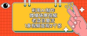 利用AI制作微缩场景视频，老项目复活，1条视频变现2k-新手副业项目