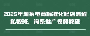 2025年淘系电商标准化起店流程私教班，淘系推广视频教程-新手副业项目