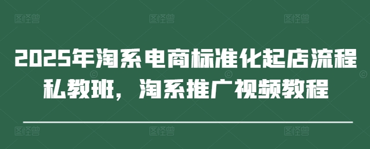 2025年淘系电商标准化起店流程私教班，淘系推广视频教程-新手副业项目