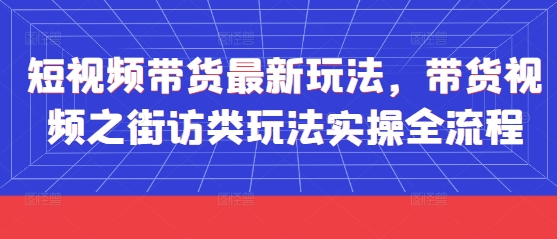 短视频带货最新玩法，带货视频之街访类玩法实操全流程-新手副业项目