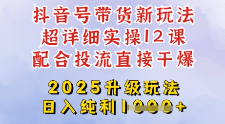 2025全新升级抖音带货玩法，一天纯利四位数，从剪辑到选品再到发布投流，超详细玩法揭秘-新手副业项目