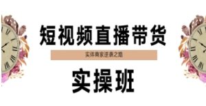 短视频直播带货实操班，实体商家逆袭之路-新手副业项目