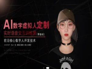 AI数字虚拟人定制,实时语音交互训练营(零基础),前沿核心数字人开发技术-新手副业项目